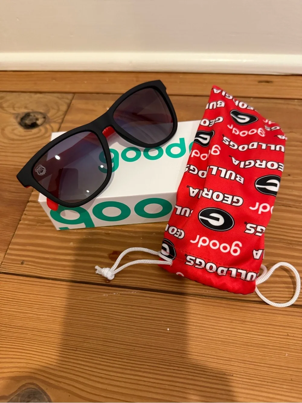 New Goodr University of Georgia matte black and red polarized sunglasses